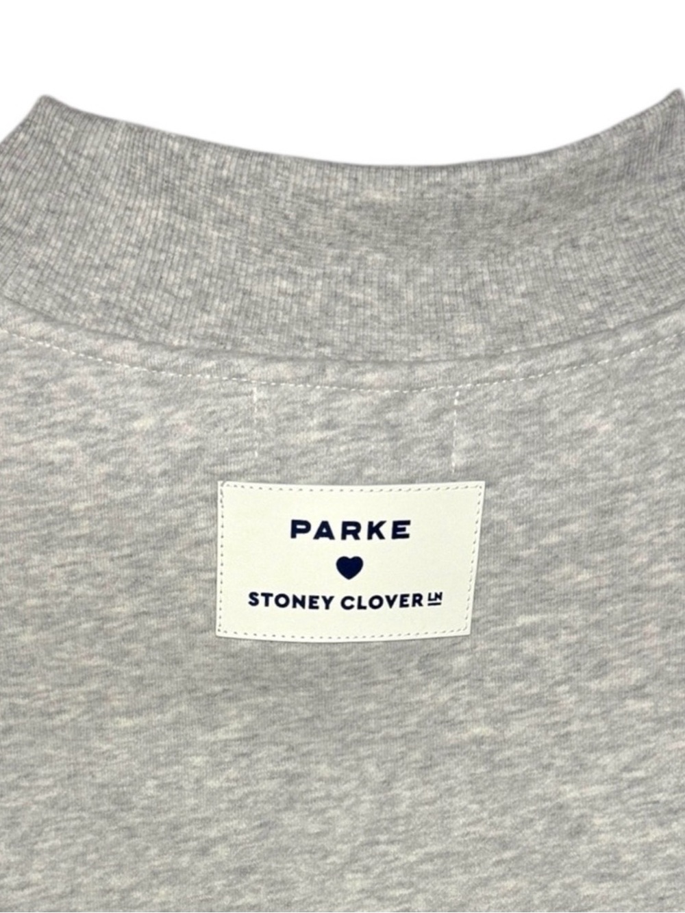 Authentic Parke x Stoney Clover Lane Sweatshirt Pink Gingham Grey Mock Neck S L - Picture 6 of 6